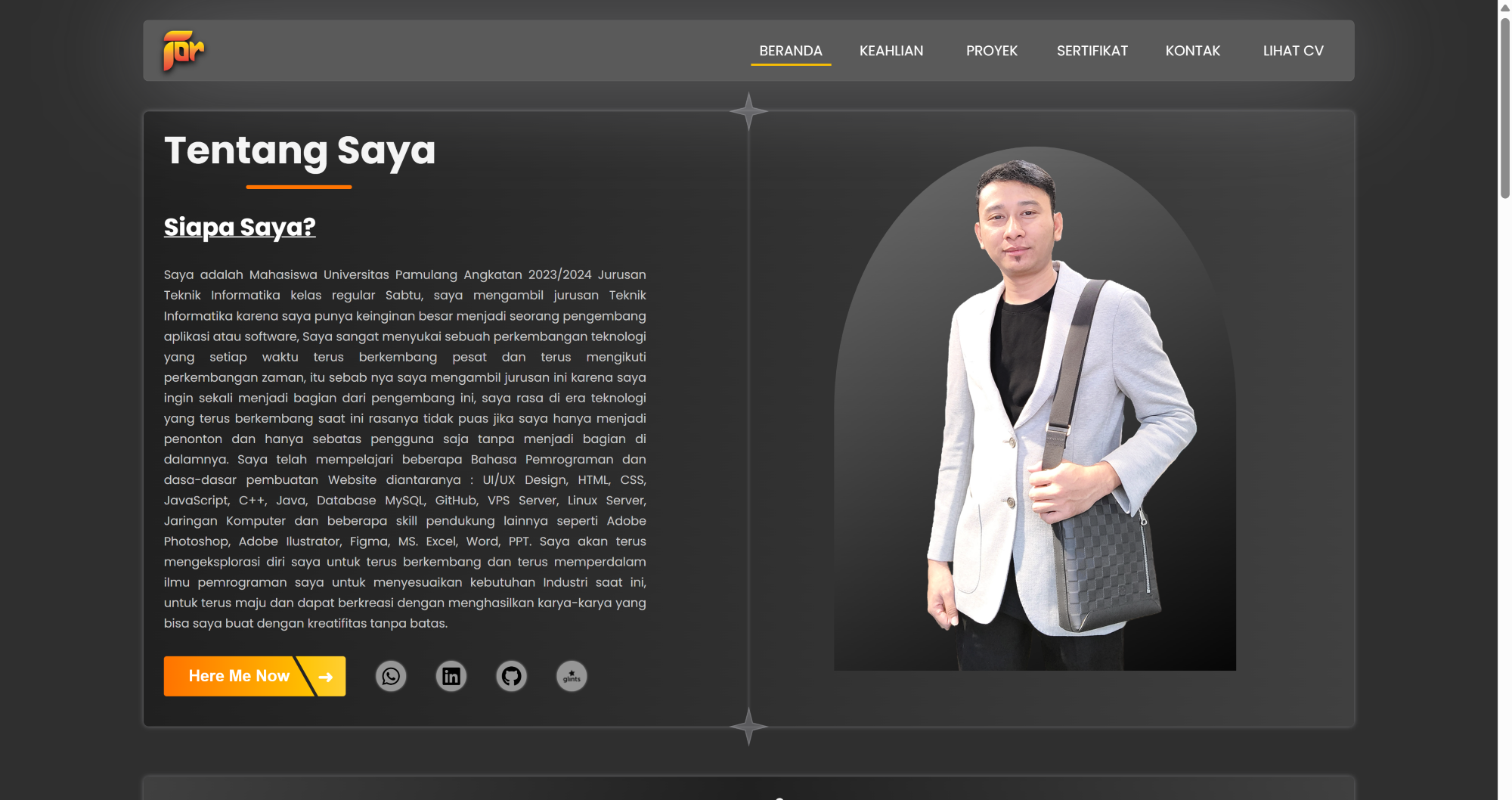 Tampilan Web Portfolio